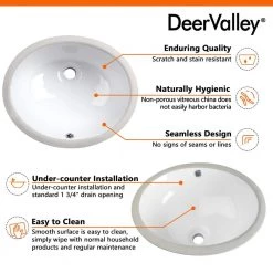 DEERVALLEY 17.32 in. Undermount Vitreous China Bathroom Sink in White -Bathroom Sinks Sales white deervalley undermount bathroom sinks dv 1u302 fa 1000