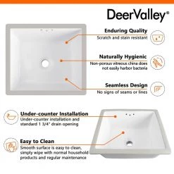 DEERVALLEY 15.75 in. Undercounter Bathroom Sink in White Vitreous China -Bathroom Sinks Sales white deervalley undermount bathroom sinks dv 1u307 66 1000