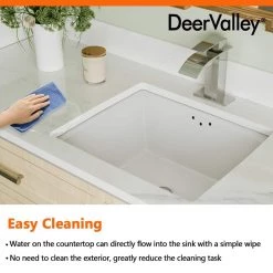 DEERVALLEY 15.75 in. Undercounter Bathroom Sink in White Vitreous China -Bathroom Sinks Sales white deervalley undermount bathroom sinks dv 1u307 c3 1000