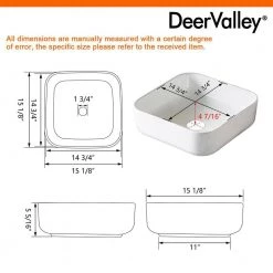 DEERVALLEY White Rectangular Bathroom Ceramic Vessel Sink Art Basin in White Not Included Facuet -Bathroom Sinks Sales white deervalley vessel sinks dv 1v021 40 1000