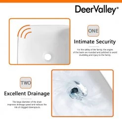 DEERVALLEY White Rectangular Bathroom Ceramic Vessel Sink Art Basin in White Not Included Facuet -Bathroom Sinks Sales white deervalley vessel sinks dv 1v021 44 1000