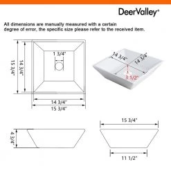 DEERVALLEY Classic Ceramic Square Vessel Sink in White -Bathroom Sinks Sales white deervalley vessel sinks dv 1v022 40 1000