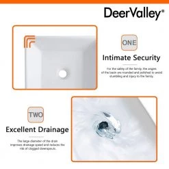 DEERVALLEY Classic Ceramic Square Vessel Sink in White -Bathroom Sinks Sales white deervalley vessel sinks dv 1v022 d4 1000