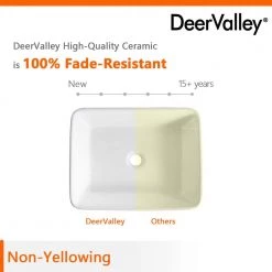 DEERVALLEY Rectangular Bathroom Ceramic Vessel Sink Art Basin in White -Bathroom Sinks Sales white deervalley vessel sinks dv 1v031 1d 1000