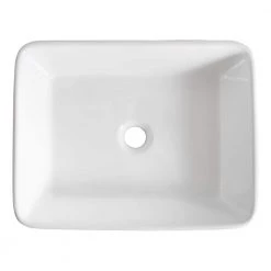 DEERVALLEY Rectangular Bathroom Ceramic Vessel Sink Art Basin in White -Bathroom Sinks Sales white deervalley vessel sinks dv 1v031 1f 1000