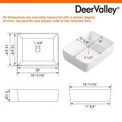 DEERVALLEY Rectangular Bathroom Ceramic Vessel Sink Art Basin in White -Bathroom Sinks Sales white deervalley vessel sinks dv 1v031 40 1000