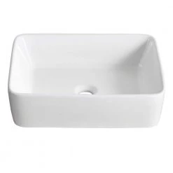 DEERVALLEY Rectangular Bathroom Ceramic Vessel Sink Art Basin in White -Bathroom Sinks Sales white deervalley vessel sinks dv 1v031 44 1000