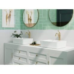 DEERVALLEY Rectangular Bathroom Ceramic Vessel Sink Art Basin in White -Bathroom Sinks Sales white deervalley vessel sinks dv 1v031 c3 1000