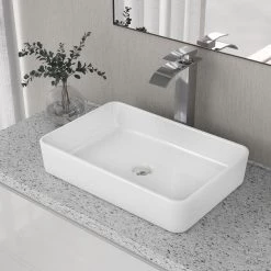 DEERVALLEY Classic Ceramic Rectangular Vessel Sink in White 16 DEERVALLEY Classic Ceramic Rectangular Vessel Sink in White -Bathroom Sinks Sales white deervalley vessel sinks dv 1v032 66 1000