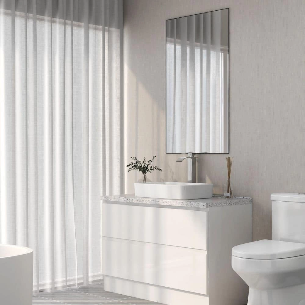 DEERVALLEY Classic Ceramic Rectangular Vessel Sink in White 4 DEERVALLEY Classic Ceramic Rectangular Vessel Sink in White - Image 2