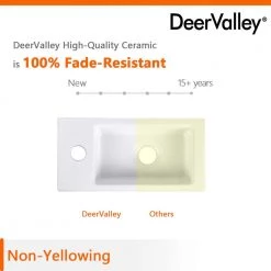 DEERVALLEY Ceramic Rectangular Wall Mounted Bathroom Sink in White -Bathroom Sinks Sales white deervalley wall mount sinks dv 1v081l a0 1000
