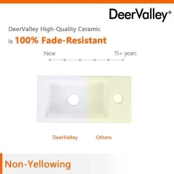 DEERVALLEY Ceramic Handmade Rectangular Wall Mount Bathroom Sink in White -Bathroom Sinks Sales white deervalley wall mount sinks dv 1v081r a0 1000