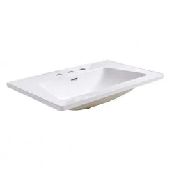 RENOVATORS SUPPLY MANUFACTURING Lydia 31-1/2 in. Square Drop-In Bathroom Sink in White with Overflow