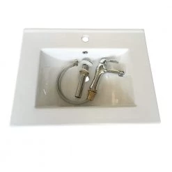 RENOVATORS SUPPLY MANUFACTURING Bo 24 in. Square Drop-In Bathroom Sink in White with Overflow Faucet and Drain -Bathroom Sinks Sales white drop in bathroom sinks 50336 77 1000