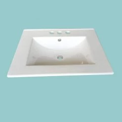 RENOVATORS SUPPLY MANUFACTURING Lee 24 in. Square Drop-In Bathroom Sink in White with Overflow -Bathroom Sinks Sales white drop in bathroom sinks 70336 c3 1000