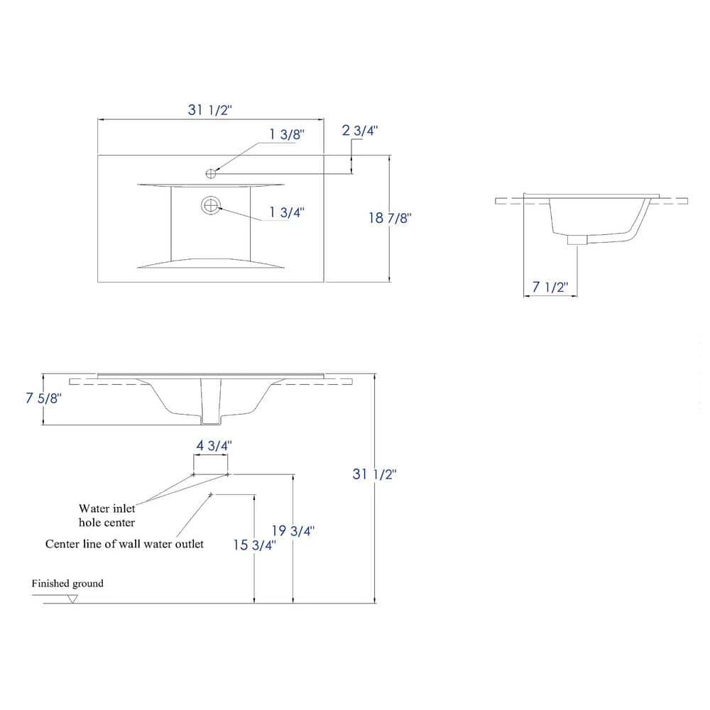 EAGO 7.6 in. Drop-In Sink Basin in White 4 EAGO 7.6 in. Drop-In Sink Basin in White - Image 2