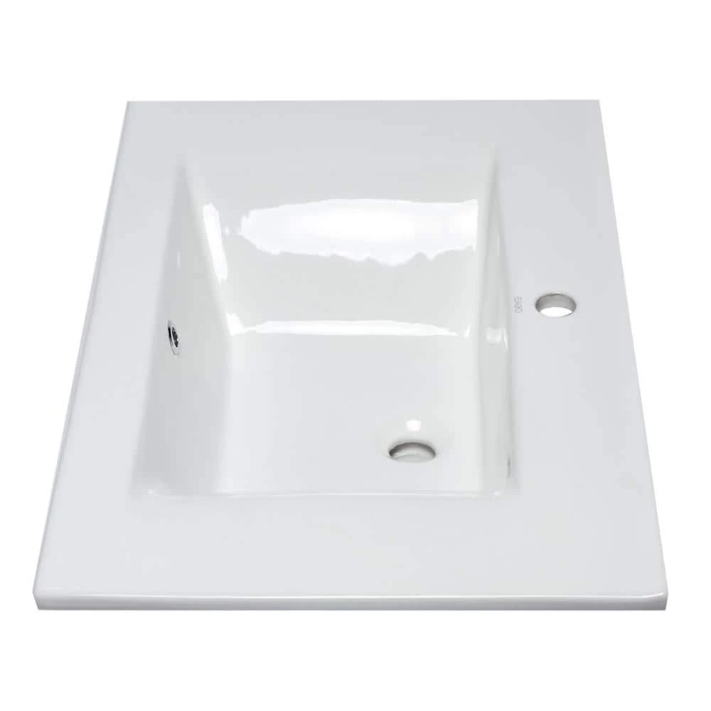 EAGO 7.6 in. Drop-In Sink Basin in White 8 EAGO 7.6 in. Drop-In Sink Basin in White - Image 6