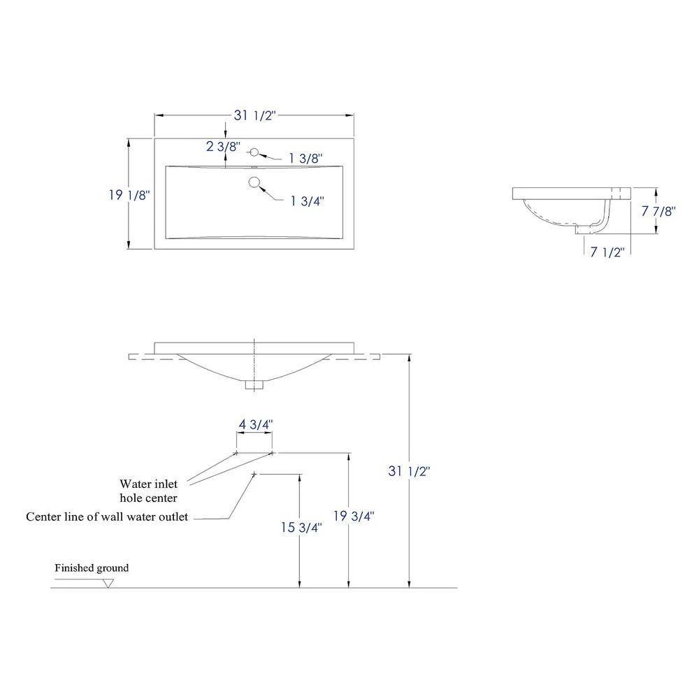 EAGO BH001 7.9 in. Drop in Sink Basin in White 4 EAGO BH001 7.9 in. Drop in Sink Basin in White - Image 2