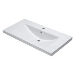 EAGO 7.9 in. Drop-In Sink Basin in White