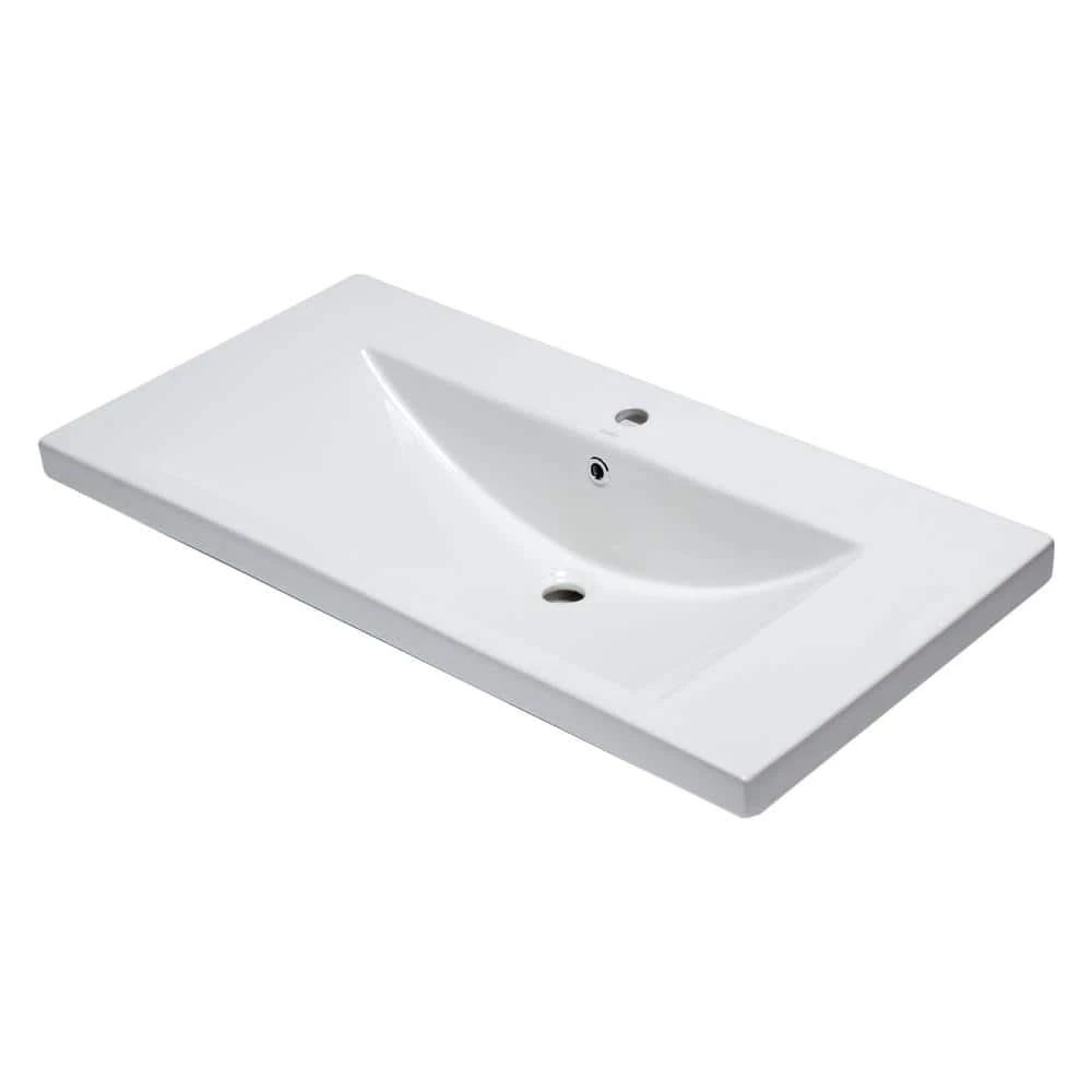 EAGO 7.9 in. Drop-In Sink Basin in White 3 EAGO 7.9 in. Drop-In Sink Basin in White