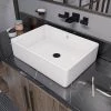 EAGO Rectangular Ceramic Vessel Sink in White with Overflow Cover 2 EAGO Rectangular Ceramic Vessel Sink in White with Overflow Cover -Bathroom Sinks Sales white eago vessel sinks ba131 64 1000
