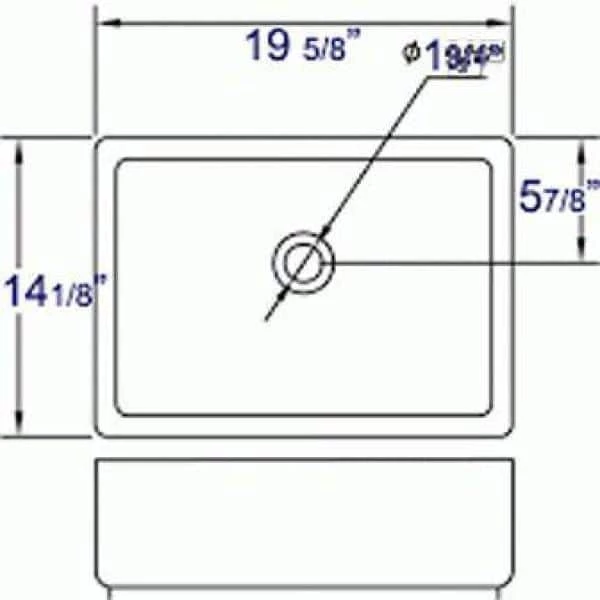 EAGO Rectangular Ceramic Vessel Sink in White with Overflow Cover 10 EAGO Rectangular Ceramic Vessel Sink in White with Overflow Cover - Image 8
