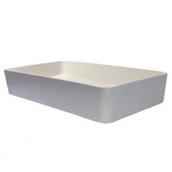 Eden Bath Wide White Concrete Rectangular Vessel Sink with Drain 14 Eden Bath Wide White Concrete Rectangular Vessel Sink with Drain -Bathroom Sinks Sales white eden bath vessel sinks eb n011wh 1f 1000
