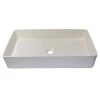 Eden Bath Wide White Concrete Rectangular Vessel Sink with Drain -Bathroom Sinks Sales white eden bath vessel sinks eb n011wh 64 1000