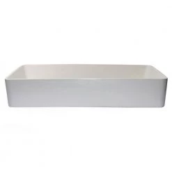 Eden Bath Wide White Concrete Rectangular Vessel Sink with Drain 12 Eden Bath Wide White Concrete Rectangular Vessel Sink with Drain -Bathroom Sinks Sales white eden bath vessel sinks eb n011wh c3 1000
