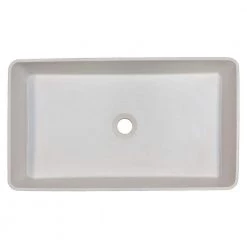 Eden Bath Wide White Concrete Rectangular Vessel Sink with Drain 16 Eden Bath Wide White Concrete Rectangular Vessel Sink with Drain -Bathroom Sinks Sales white eden bath vessel sinks eb n011wh fa 1000