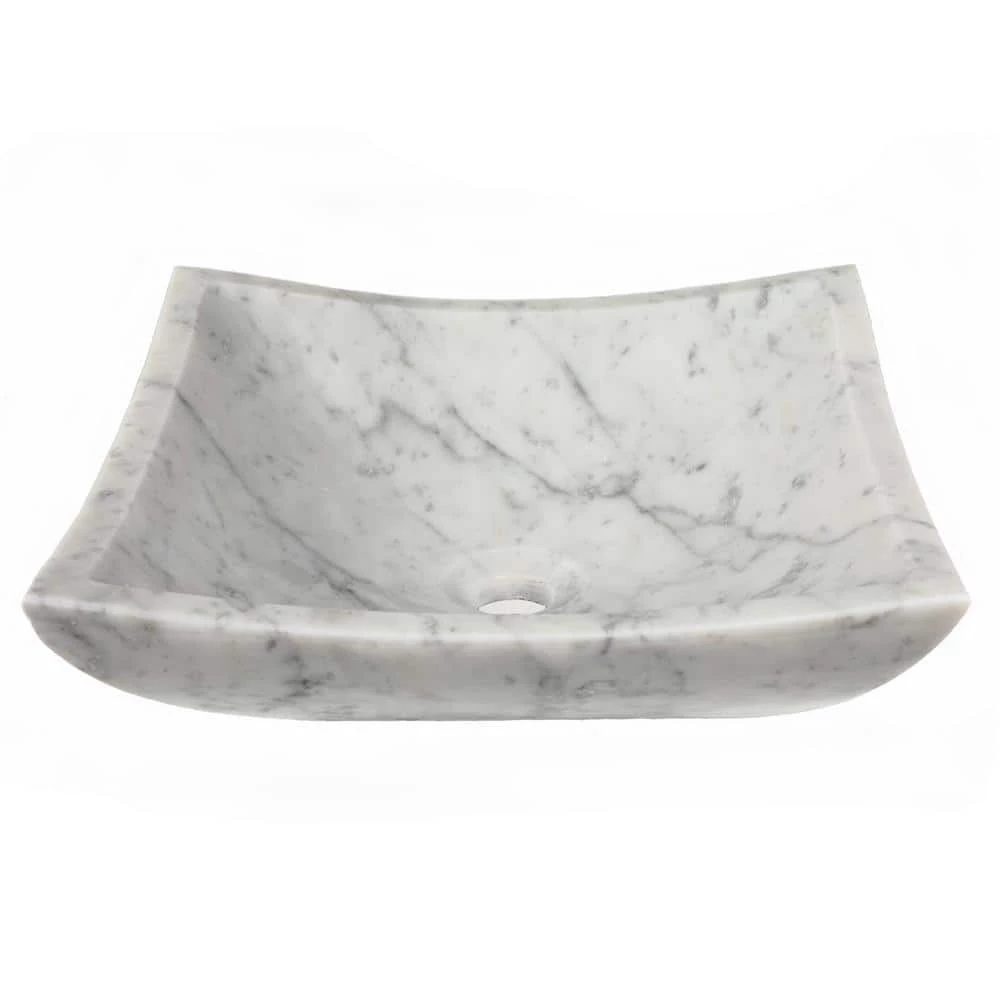 Eden Bath Square Deep Zen Sink in Carrara Marble 7 Eden Bath Square Deep Zen Sink in Carrara Marble - Image 5