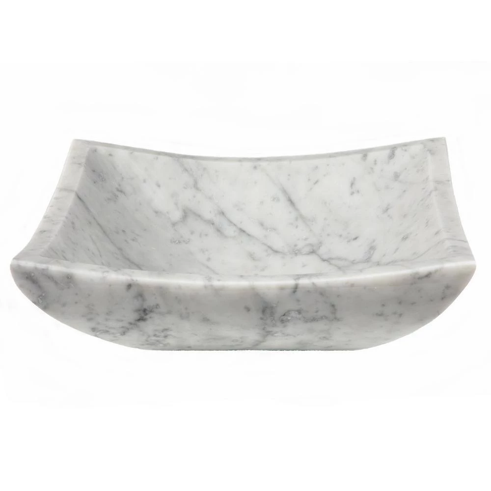 Eden Bath Square Deep Zen Sink in Carrara Marble 5 Eden Bath Square Deep Zen Sink in Carrara Marble - Image 3