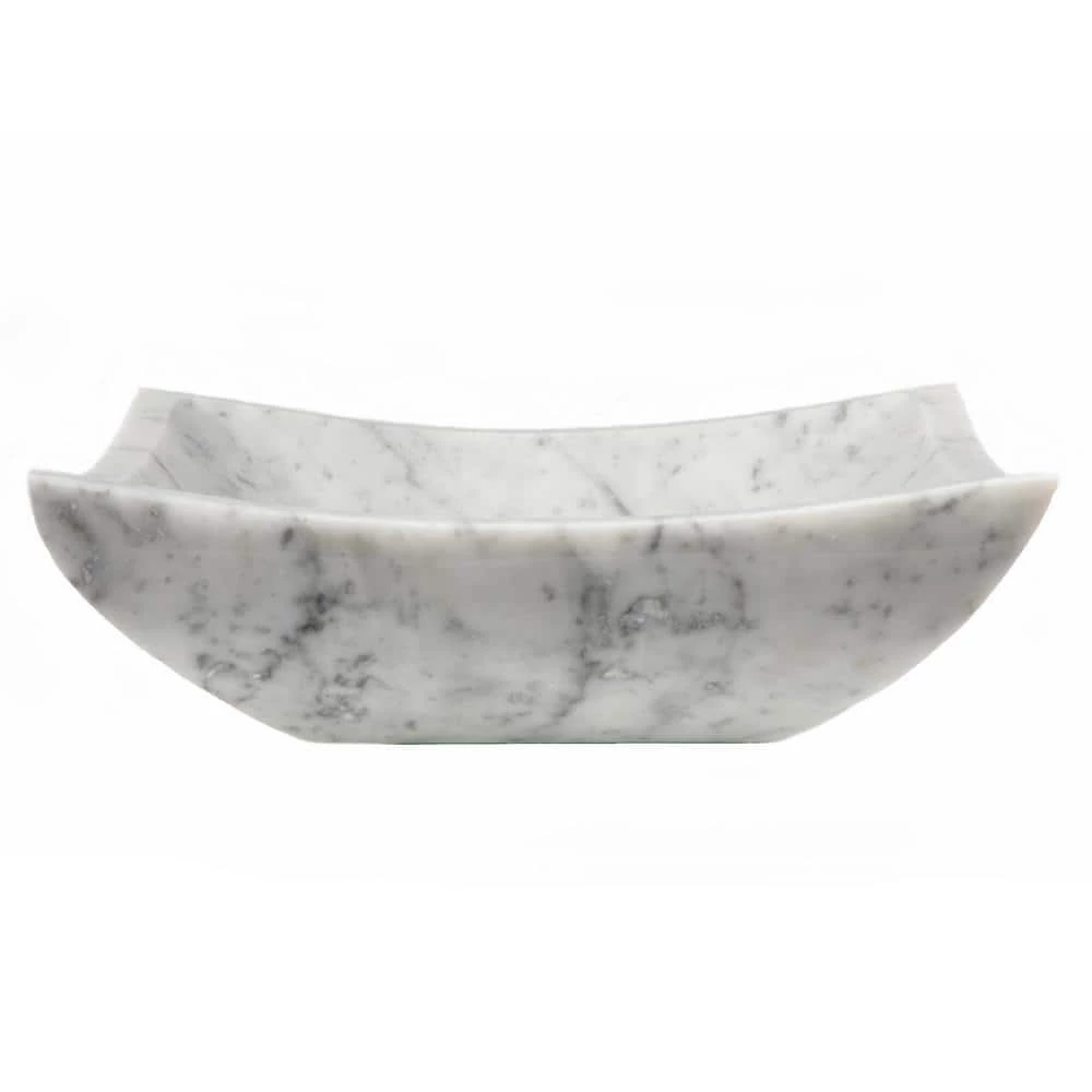 Eden Bath Square Deep Zen Sink in Carrara Marble 3 Eden Bath Square Deep Zen Sink in Carrara Marble