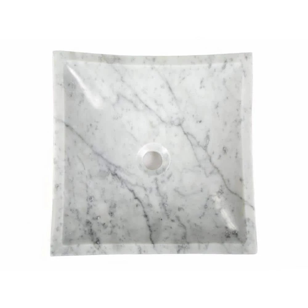 Eden Bath Square Deep Zen Sink in Carrara Marble 8 Eden Bath Square Deep Zen Sink in Carrara Marble - Image 6