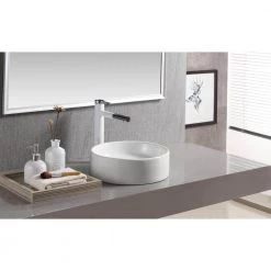 Elanti Round Vessel Bathroom Sink in White 17 Elanti Round Vessel Bathroom Sink in White -Bathroom Sinks Sales white elanti vessel sinks 1102 44 1000