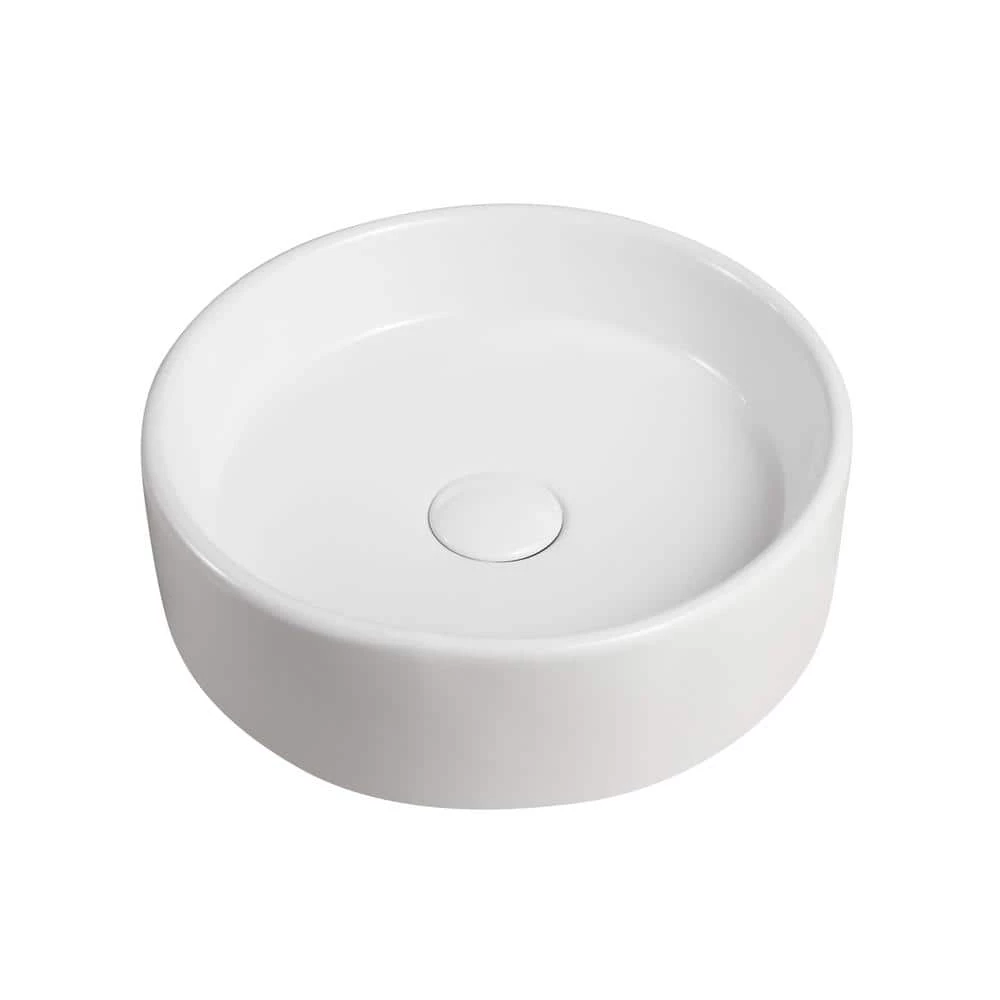 Elanti Round Vessel Bathroom Sink in White 7 Elanti Round Vessel Bathroom Sink in White - Image 5