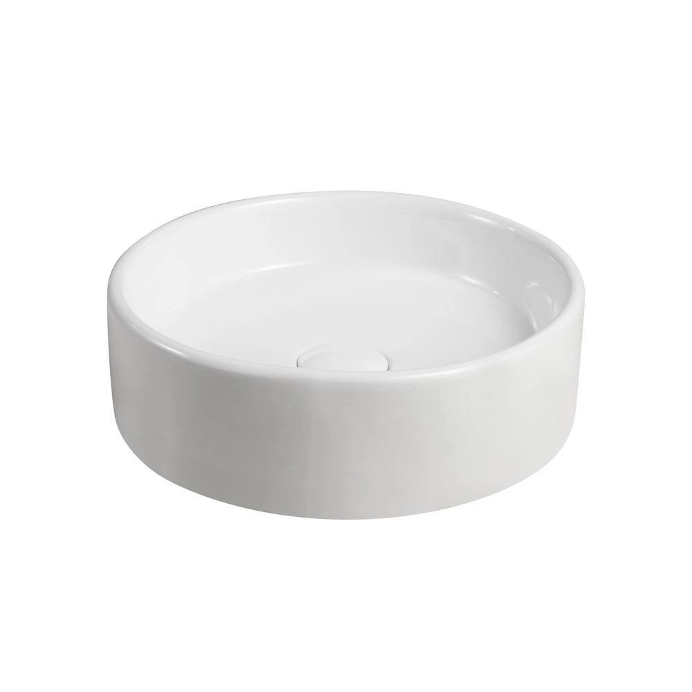 Elanti Round Vessel Bathroom Sink in White 6 Elanti Round Vessel Bathroom Sink in White - Image 4