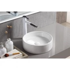 Elanti Round Vessel Bathroom Sink in White 18 Elanti Round Vessel Bathroom Sink in White -Bathroom Sinks Sales white elanti vessel sinks 1102 fa 1000