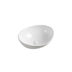 Elanti Oval Vessel Bathroom Sink in White