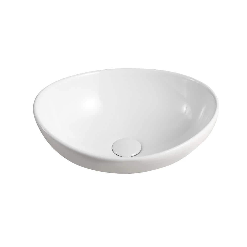 Elanti Oval Vessel Bathroom Sink in White 4 Elanti Oval Vessel Bathroom Sink in White - Image 2
