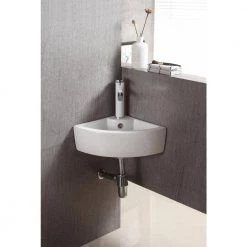 Elanti Wall-Mounted Corner Bathroom Sink in White 14 Elanti Wall-Mounted Corner Bathroom Sink in White -Bathroom Sinks Sales white elanti wall mount sinks ec9808 44 1000