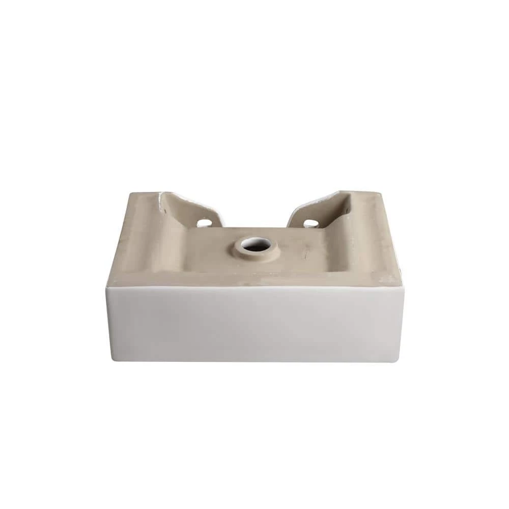 Elanti Wall-Mounted Rectangle Bathroom Sink in White 6 Elanti Wall-Mounted Rectangle Bathroom Sink in White - Image 4