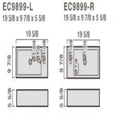 Elanti Wall-Mounted Left-Facing Rectangle Bathroom Sink in White -Bathroom Sinks Sales white elanti wall mount sinks ec9899 l 76 1000