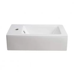 Elanti Wall-Mounted Right-Facing Rectangle Bathroom Sink in White -Bathroom Sinks Sales white elanti wall mount sinks ec9899 r 4f 1000