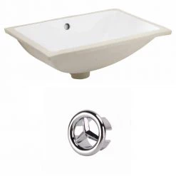 Unbranded 16-Gauge-Sinks 18.25 in. Undermount Bathroom Sink in White
