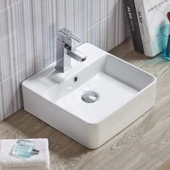 Unbranded 16-Gauge-Sinks Vessel Sink in White -Bathroom Sinks Sales white enamel glaze vessel sinks 16gs 28180 76 1000