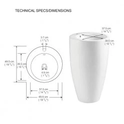 Eridanus 33 in. Tall Round Ceramic Pedestal Sink with Overflow and Pop-Up Drain -Bathroom Sinks Sales white eridanus pedestal sinks junxlp 091 c3 1000