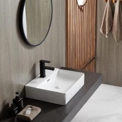 Eridanus Modern White 19 in. Vessel Sink in Ceramic Rectangular Bathroom Cloakroom Sink with Overflow -Bathroom Sinks Sales white eridanus vessel sinks junxlp 048 31 1000