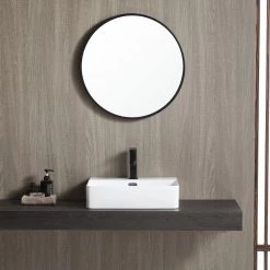 Eridanus Modern White 19 in. Vessel Sink in Ceramic Rectangular Bathroom Cloakroom Sink with Overflow -Bathroom Sinks Sales white eridanus vessel sinks junxlp 048 66 1000