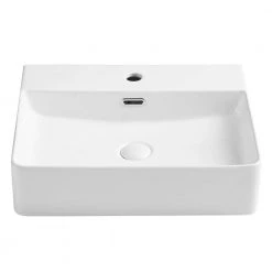 Eridanus Modern White 19 in. Vessel Sink in Ceramic Rectangular Bathroom Cloakroom Sink with Overflow -Bathroom Sinks Sales white eridanus vessel sinks junxlp 048 fa 1000
